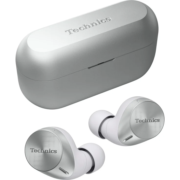 Technics EAH-AZ60M2ES kabellose Ohrhörer mit Noise Cancelling, Multipoint Bluetooth, komfortable In-Ear-Kopfhörer mit integriertem Mikrofon, anpassbare Passform, bis zu 7 Stunden Wiedergabe, Silber. – Bild 1
