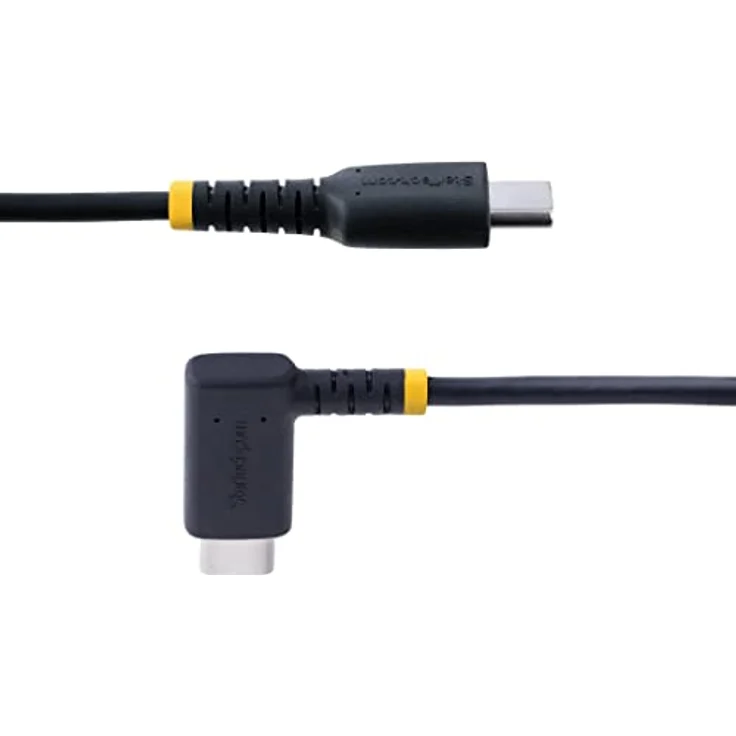 StarTech.com 2 m USB-C Ladekabel Mit Winkelstecker und 60W PD 3A - Robustes Schnellladekabel Mit Aramidfaser - USB-C Auf USB-C Kabel - USB 2.0 Typ-C Kabel Für Handy, Tablet (R2CCR-2M-USB-CABLE) – Bild 3