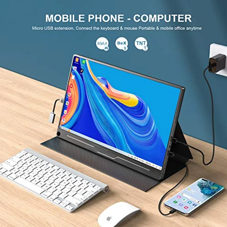 UPERFECT Portable Monitor 4K, Tragbarer Monitor 15,6 Zoll Mobiler Display mit 3840 * 2160 UHD IPS Bildschirm HDMI USB C OTG für PC Laptop Handy PS3/4/5 Xbox Switch Fotografen Videoeditoren – Bild 5