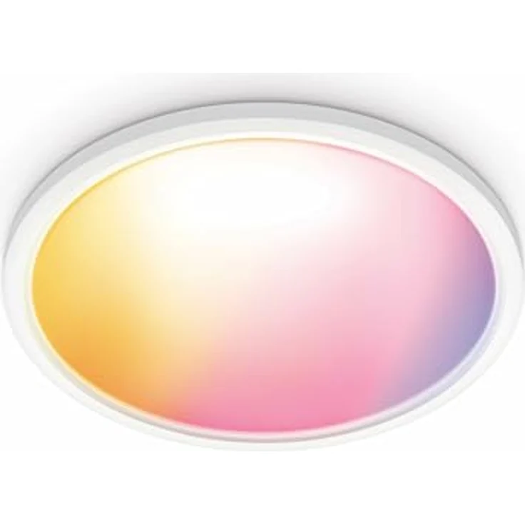 WiZ Tunable White and Color Superslim Deckenleuchte, 32 W, ø 545mm, LED Leuchte mit 16 Mio. Farben, smarte Lichtsteuerung über WLAN, schwarz – Bild 4
