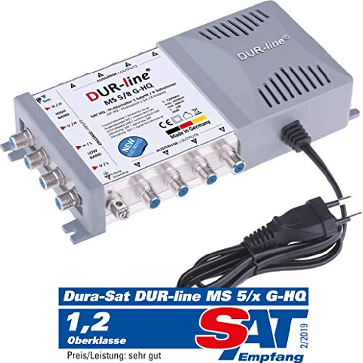 DUR-line 8 Teilnehmer Set - Qualitäts-Alu-Satelliten-Komplettanlage - Select 75cm/80cm Spiegel/Schüssel Rot + Multischalter + LNB - für 8 Receiver/TV [Neuste Technik, DVB-S2, 4K, 3D] – Bild 4