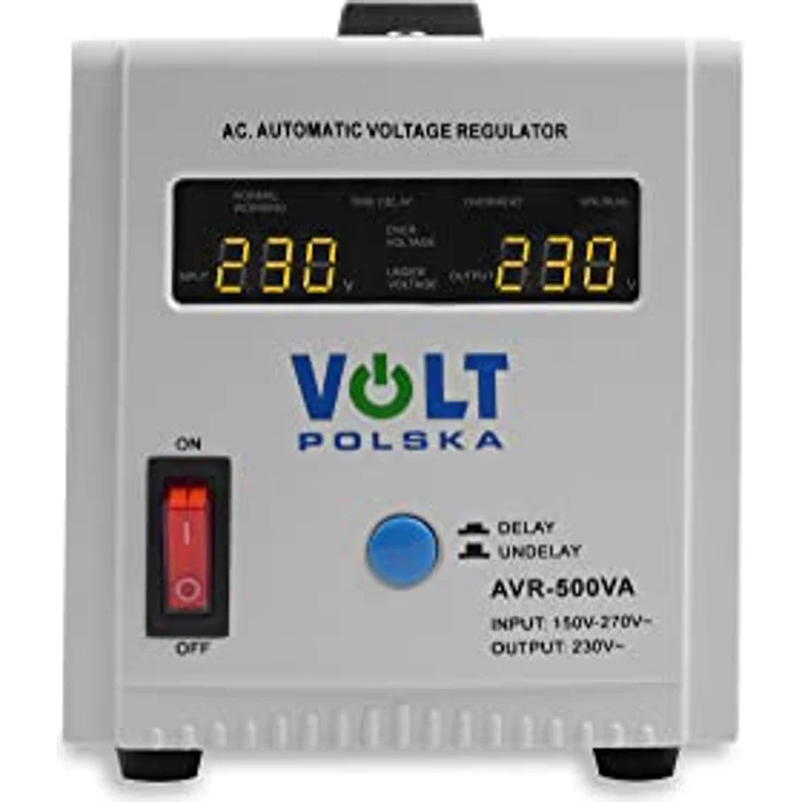Volt Polska Spannungsstabilisator AVR 500VA, Eingangsspannungsbereich 150-270VAC, Schutzarten Überlast und Kurzschluss, 195x117x124mm – Bild 3