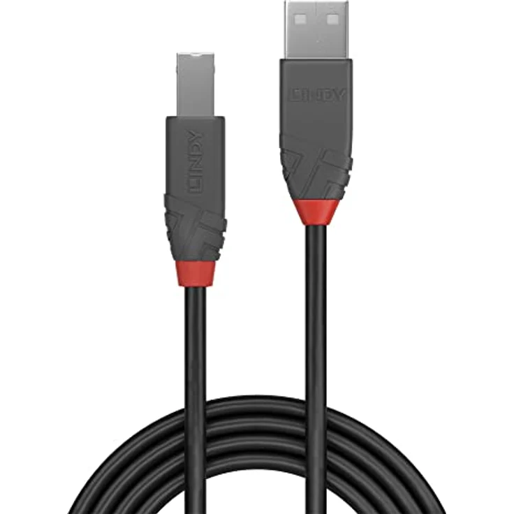 Lindy Anthra Line - USB-Kabel - USB (M) bis USB Typ B (M) - USB2.0 - 1,0m - rund - Schwarz (36672) - Preisvergleich – Bild 5