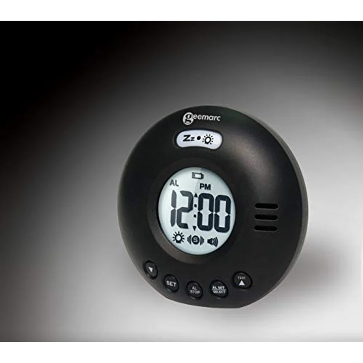Geemarc Vibrationswecker mit starkem 75dB Klingelton, Blitzlicht und integriertem Vibrator für Hörgeschädigte und Langschläfer Wake 'N' Shake Voyager - Batteriebetrieben - Schwarz – Bild 4