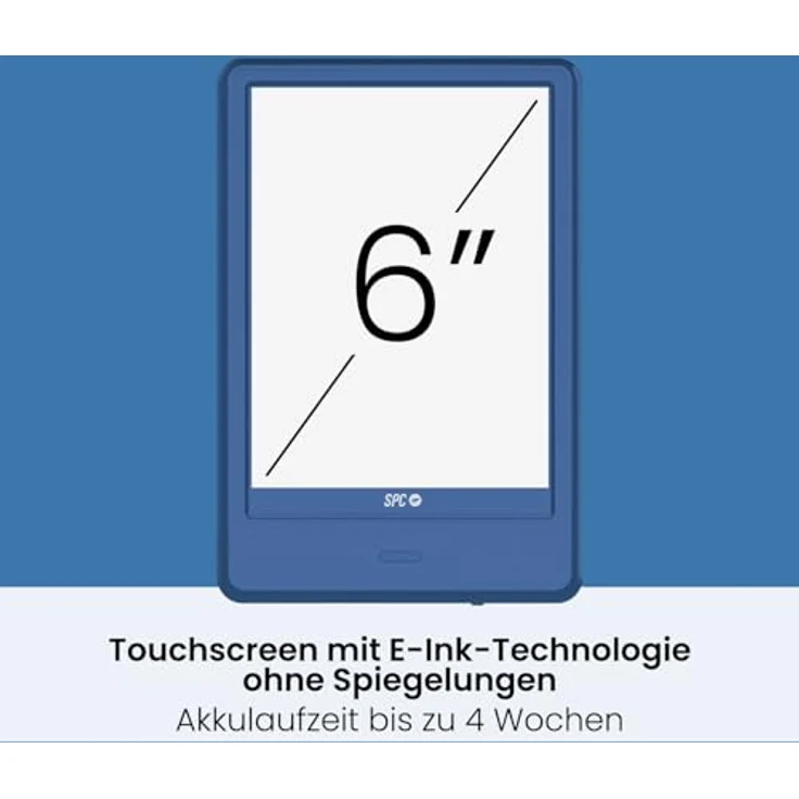 SPC Dickens Light 2 Pro, 6 Zoll E-Book-Reader mit E-Ink Touchscreen, 8GB für über 8000 Bücher, einstellbare Helligkeit und Farbtemperatur, 1 Monat Akkulaufzeit, USB-C, Blau – Bild 2