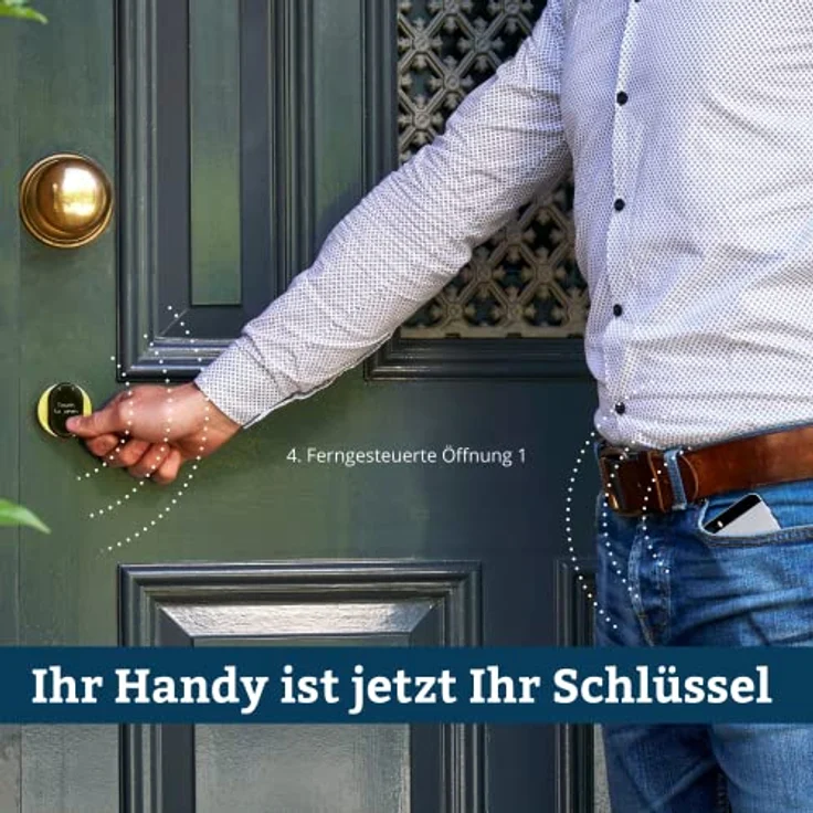 LOQED Smart Home Türschloss - Elektronisches Türschloss Haustür - 256 bit Verschlüsselung - Smart Lock Türschloss Elektrisch mit Fingerdruck Öffnen + Smartphone App - Smartes Türschloss Elektrisch – Bild 4