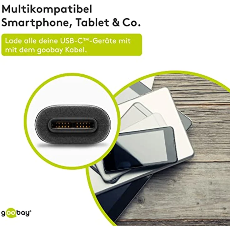 Goobay 67999 SuperSpeed 3.1 USB C -> USB 3.0 (Typ A) Ladekabel, Datenkabel, Unterstützt Charging & Sync, 3-Fach geschirmt, 0,5m, schwarz – Bild 6