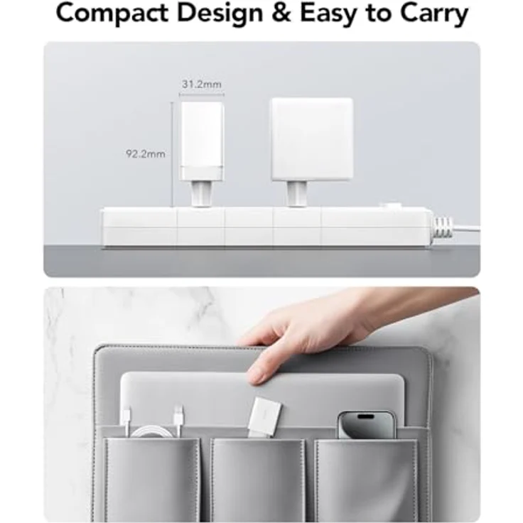 Cudy CH67, USB-C-Ladegerät 67 W, 3 Anschlüsse (2 Typ-C, 1 USB-A), Schnellladung QC/PD 3.0, kompaktes Design für iPhone, iPad, Samsung, Xiaomi, Oneplus, Sony – Bild 4