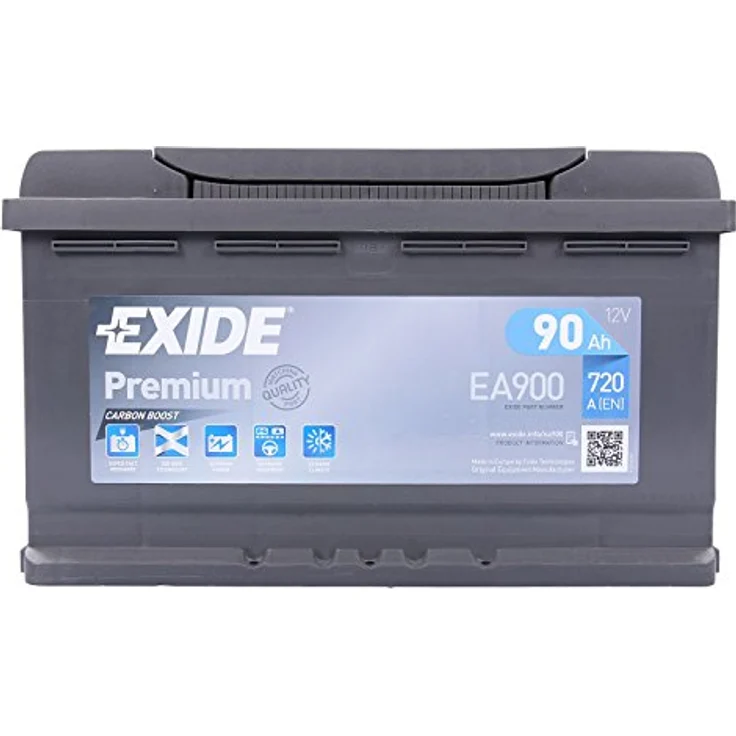 Exide EA900 Premium Carbon Boost Starterbatterie 12 V 90 Ah 720 A (EN), wartungsfrei, hohe Startleistung, langlebig – Bild 2
