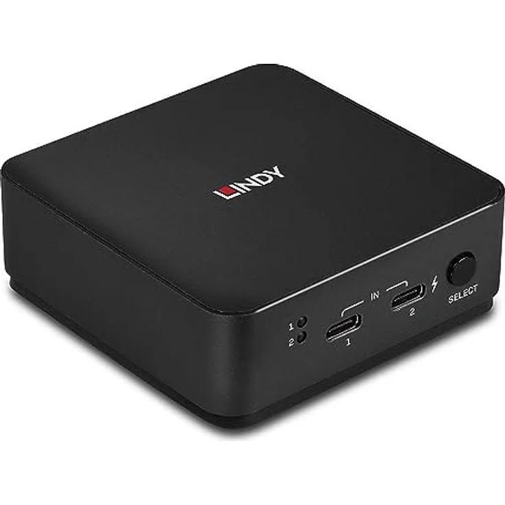 LINDY 42321 2 Port Typ C, Dual HDMI 4K60 KVM Switch - HDMI 2.0, Power Delivery bis zu 100W, Schwarz – Bild 1