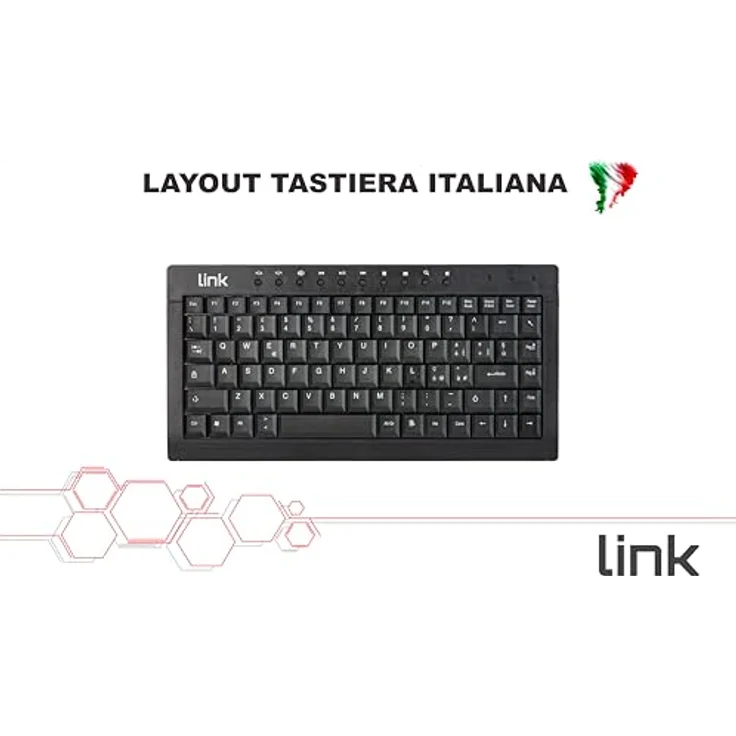 Link LKTAST04 Mini-Tastatur, Multimedia USB [italienisches Layout] – Bild 8