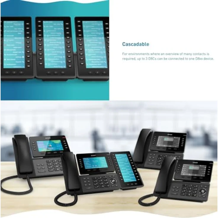 Snom D8C Erweiterungsmodul USB für D865, D862 und D815W, 17,2 cm TFT-Farbdisplay, 60 programmierbare Tasten, schwarz – Bild 9