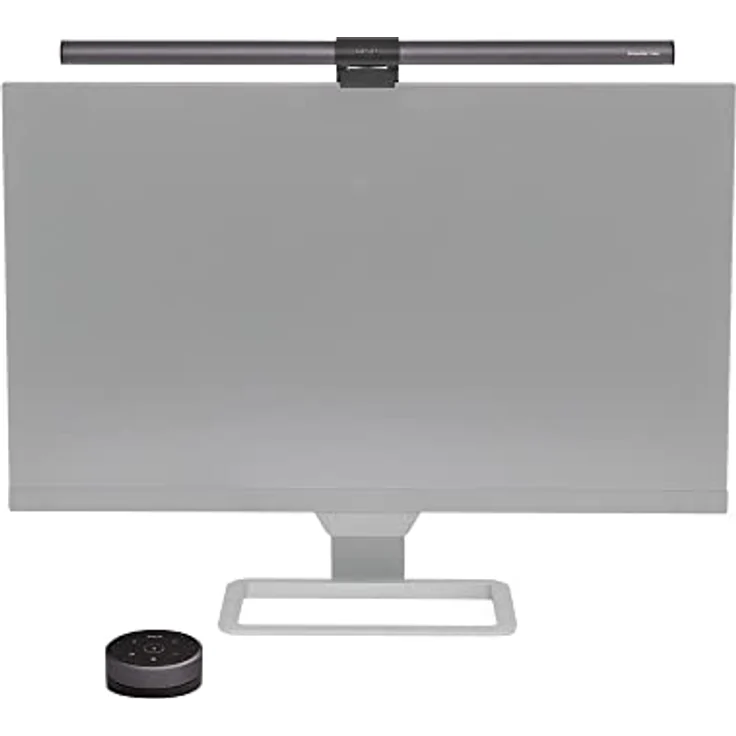 BenQ ScreenBar Halo Monitor Lampe Schreibtischlampe mit Auto-Dimmen und Farbton-Anpassungsfunktionen | Kein Bildschirm Blendung | Intelligente kabellose Steuerung, USB Aufladen Büro Lampe, Grau – Bild 2