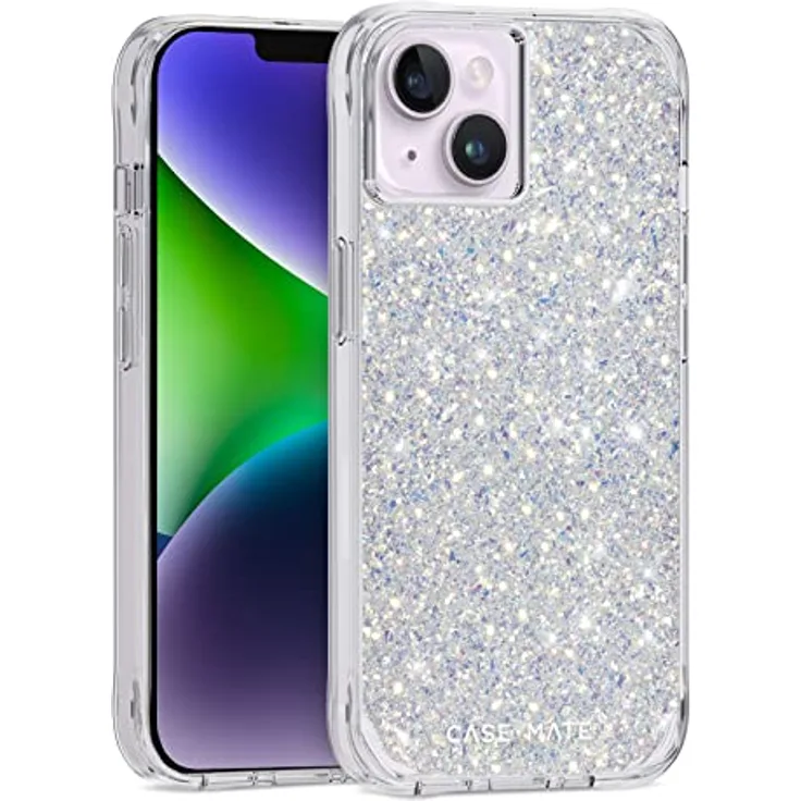 Case-Mate Twinkle Case Schutzhülle kompatibel mit Apple iPhone 14 Plus Hülle Glitzer [Erhöhte Ecken | 3 m Fallschutz | Recyceltes Material | Schillerndes Design] - Stardust