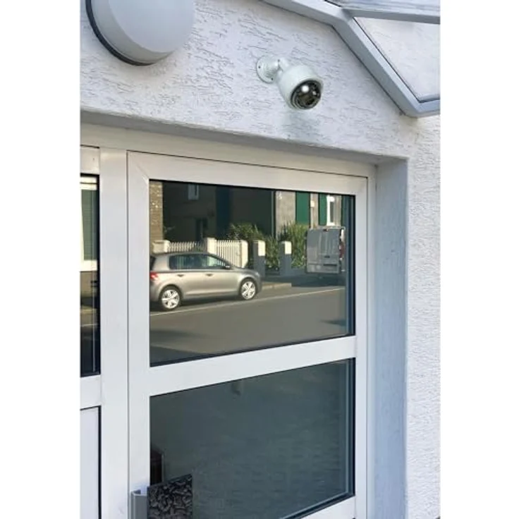 BASI Dummy Überwachungskamera Attrappe, 4-tlg. Spar-Set mit rotem Blinklicht, IP23 geprüft, batteriebetrieben – Bild 5