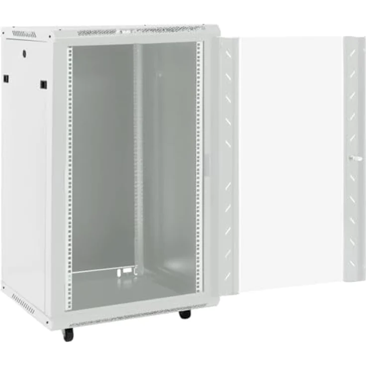 vidaXL Netzwerkschrank 18U, 19" IP20, abschließbar, Grau, 60x60x100 cm, aus kaltgewalztem Stahl – Bild 5