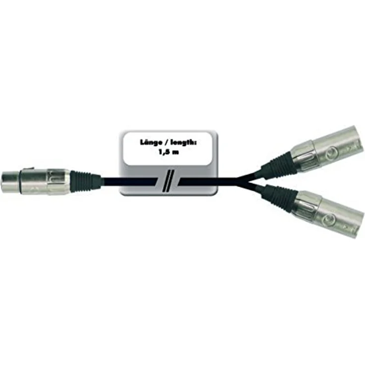 MUSIC STORE Splitkabel 2x XLR m - 1x XLR f Adapterkabel, 1,5 m – Bild 2
