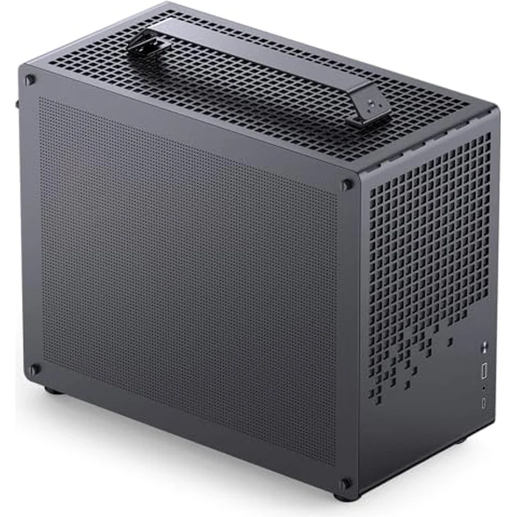 Jonsplus Z20 Mesh PC-Gehäuse, Mini Tower für Micro-ATX und SFX-/ATX-PSUs, Tragegriff, schwarz – Bild 2