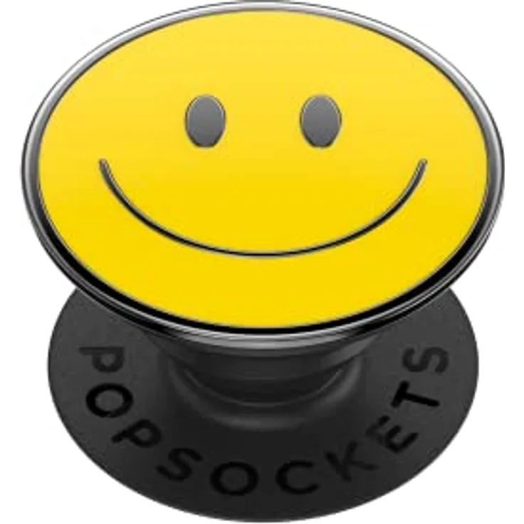 PopSockets PopGrip - Ausziehbarer Sockel und Griff mit einem Austauschbarem Top für Smartphones und Tablets - Enamel Be Happy