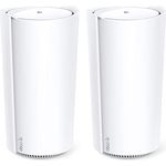 TP-Link Deco XE200 Wi-Fi 6E Mesh WLAN Set(2 Pack), AXE11000 Tri-band, 16 Streams, 1× 10G-Port + 2× 1G-Ports(Reichweite bis zu 604m², WPA3, ideal für große Häuse) weiß