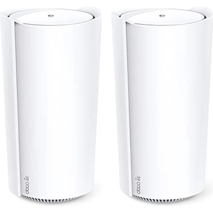 TP-Link Deco XE200 Wi-Fi 6E Mesh WLAN Set(2 Pack), AXE11000 Tri-band, 16 Streams, 1× 10G-Port + 2× 1G-Ports(Reichweite bis zu 604m², WPA3, ideal für große Häuse) weiß