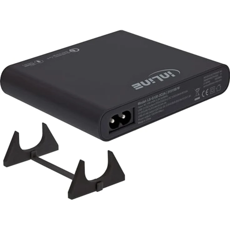 InLine 4-Port USB Netzteil, GaN Ladegerät mit 2x USB-C & 2x USB-A, 120W, Power Delivery & QuickCharge, kompakt, schwarz, 31515B – Bild 3