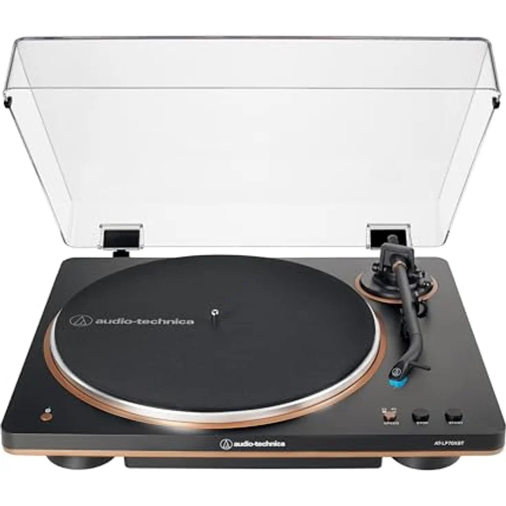 Audio-Technica AT-LP70XBT Vollautomatischer Plattenspieler, kabellos mit Bluetooth aptX, Black/Bronze – Bild 1