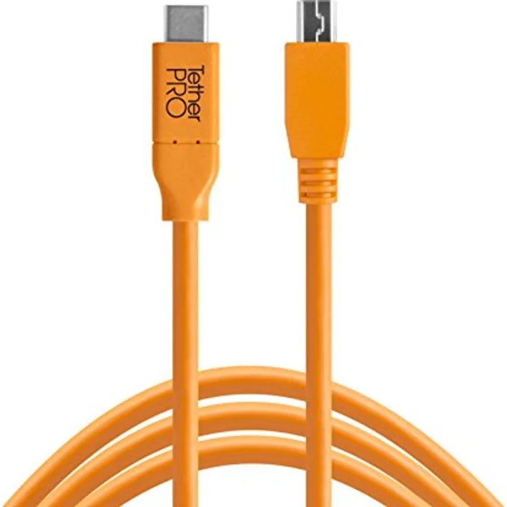 Tether Tools USB-C auf 2.0 Mini B 5-polig, 4,60 m, orange