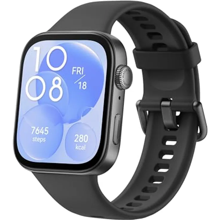 HUAWEI Watch FIT 3, 1,82″ AMOLED-Display, Ultraschlankes Design, Bluetooth-Anrufe, Bis zu 10 Tage Akkulaufzeit, Kompatibel mit iOS & Android, Umfassendes Fitness-Management, GPS, Schwarz