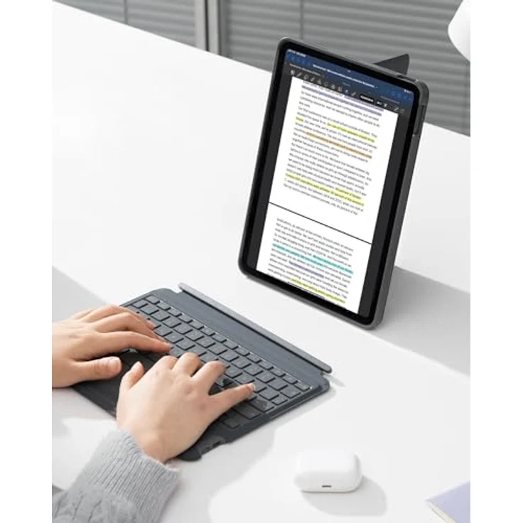 Inateck Hülle mit Tastatur für iPad 10 Generation, 10,9 Zoll 2022, Abnehmbar, 7-Farbiger Hintergrundbeleuchtung, Hoch-/Querformat Ständer, QWERTZ, KB04112 – Bild 4