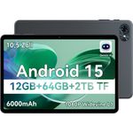 TABWEE T80 Tablet 10 Zoll, Android 15, 12GB RAM + 64GB ROM, 2TB erweiterbar, 5G WiFi, 6000mAh Akku, 1280 * 800 HD, Dual Kamera, Gemini AI