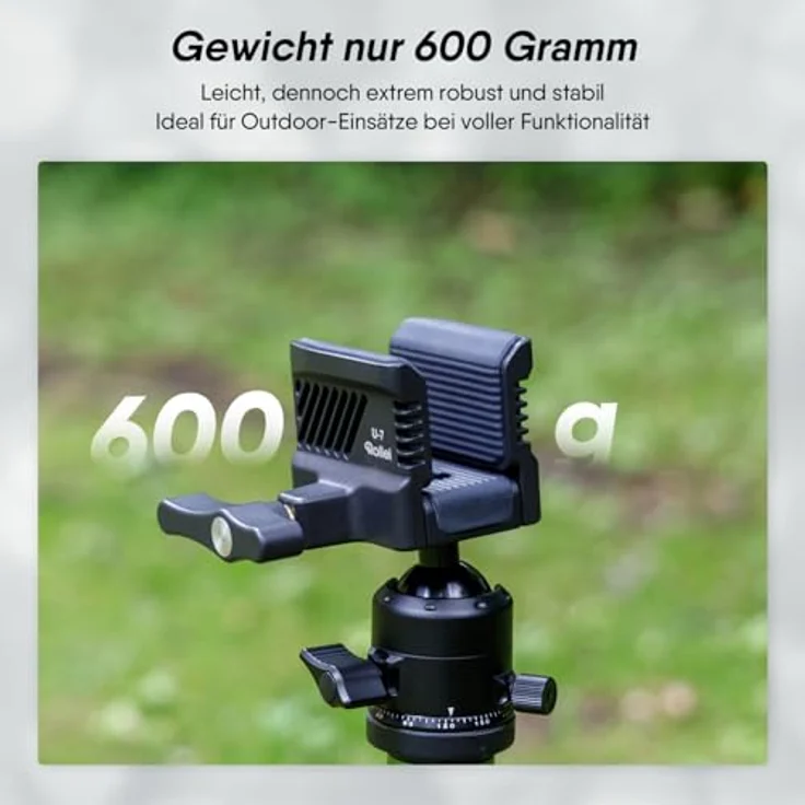 Rollei Gewehrklemme BH-U7, 360° Drehung mit Kugelkopf, 10 kg Tragkraft, Spannweite 3–7 cm, Aluminium & Gummi, 600 Gramm – Bild 5