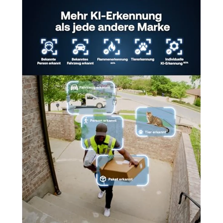 Arlo Ultra 3 Überwachungskamera Aussen, Kabellos, 4K UHD, KI-Erkennung, Auto-Tracking, Farb-Nachtsicht, 2-Kamera-Set mit Smarthub und Arlo Secure Testversion – Bild 3