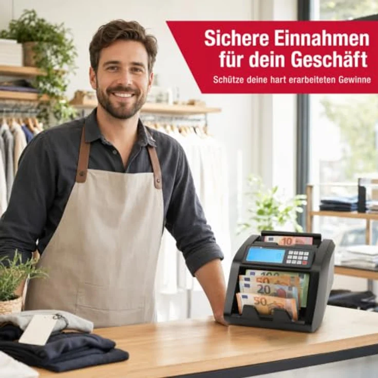 OLYMPIA Banknotenzähler NC 440, Geldzählmaschine mit Echtheitsprüfung und LED-Display, 1.000 Banknoten/Minute – Bild 4