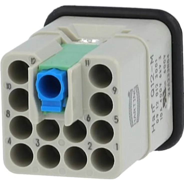 HARTING Han Q12/0 Stifteinsatz (M), 12-polig mit Crimp- / Quick-Lock-Anschluss (PE), 400V, 10A, 1 Stück – Bild 3