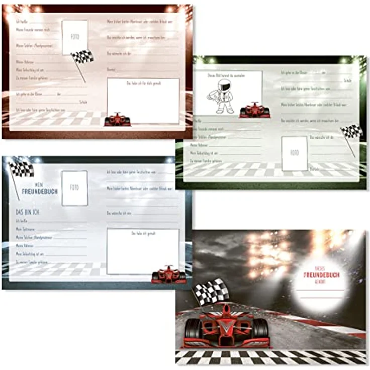 goldbuch 43 089 Racing Champion Freundebuch, Poesiealbum mit Rennwagen-Motiv, 84 illustrierte Seiten, mehrfarbig, Maße 15 x 21 x 1,5 cm – Bild 4