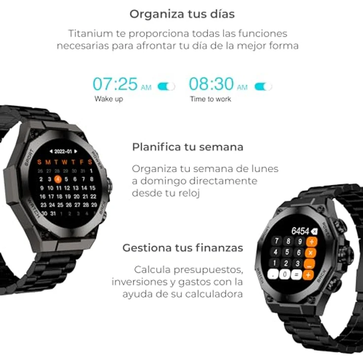 KSIX Titanium Smartwatch, 1,43 Zoll AMOLED-Display, Anruffunktion, wechselbare Armbänder, wasserdicht IP67 – Bild 7