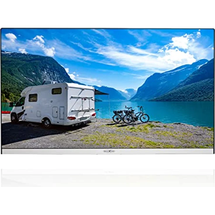REFLEXION LEDX22I+ Android Smart LED Fernseher, 55 cm/22 Zoll, Rahmenloser Camping/Boot/LKW TV, Slimline, 12/24/230 Volt, Full HD, Triple Tuner, Bluetooth, WLAN, Schwarz/Silber – Bild 1