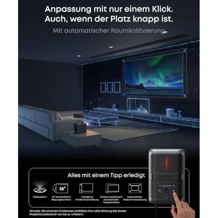 NEBULA X1 Triple Laser 4K Beamer, 3500 ANSI Lumen, 56000:1 Kontrast, 40W Stereo Sound, AutoKalibrierung, Dolby Vision, 300 Zoll, Outdoor, GTV – Bild 4