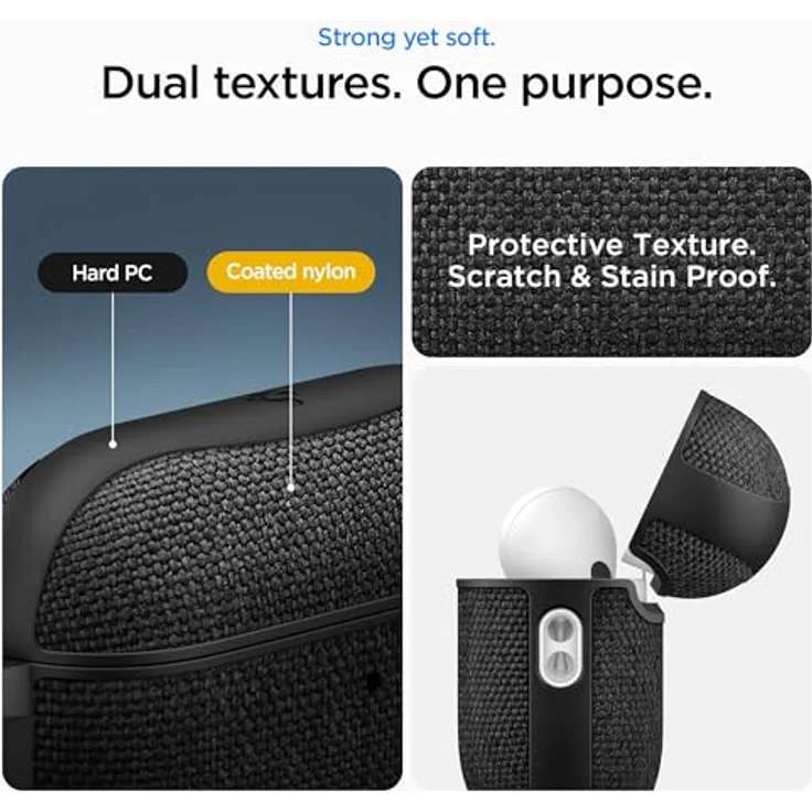 Spigen Urban Fit, Kopfhörertasche + Schutzhülle für Apple AirPods Pro 3, Schwarz – Bild 5