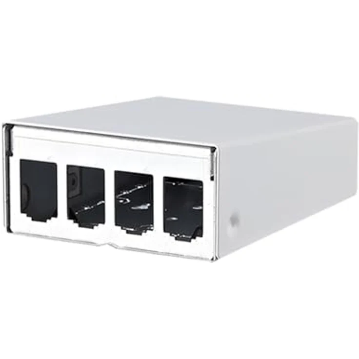 Metz Connect 130861-0402-E 4 Port Netzwerk-Patchpanel, unbestückt, 1 HE, pulverbeschichtet in RAL9010, stabiles Stahlblechgehäuse – Bild 1