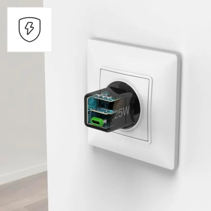 Hama Schnellladegerät (25 W, Power Delivery, Quick Charge, Super-Mini-Format) Schwarz – Bild 2