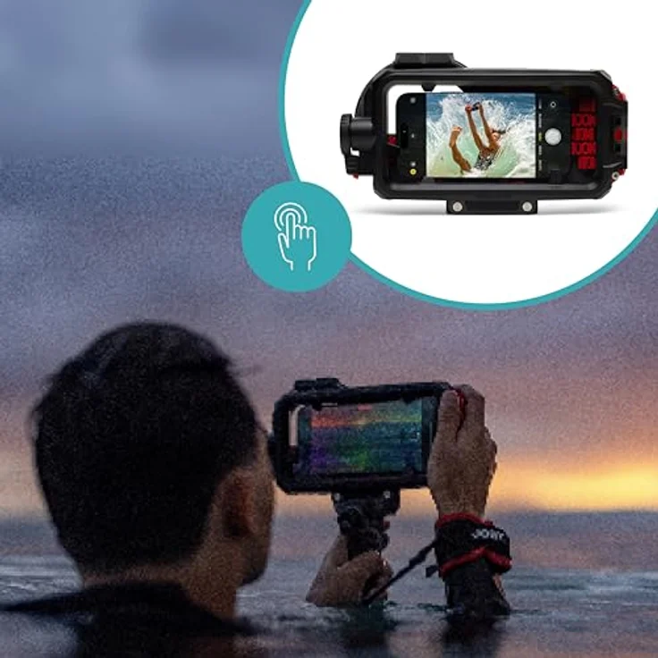 JOBY SeaPal, Wasserdichtes Smartphone Case bis zu 10 m, für Unterwasser Action Content Creation Videografie Fotografie Surfen Schnorcheln Angeln Reisen, Kompatibel mit iPhone,Samsung Serie S24/23/22 – Bild 3