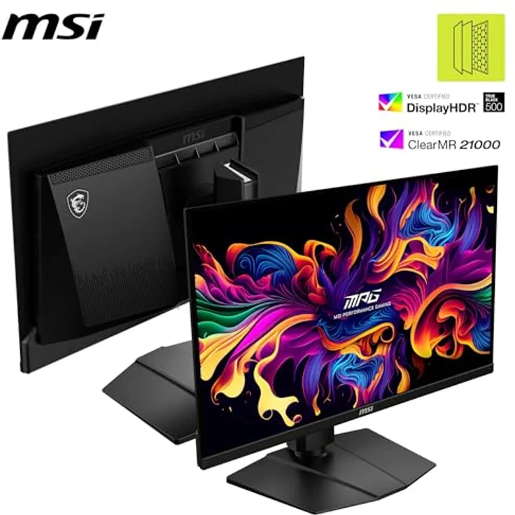 MSI MAG 272QP QD-OLED X50, 27" WQHD Gaming-Monitor, 2560x1440, 500Hz, 0,03ms, Quantum Dot OLED Panel, DisplayHDR True Black 500, HDMI 2.1, DP 1.4a, USB-C (15W PD), Höhenverstellung – Bild 3