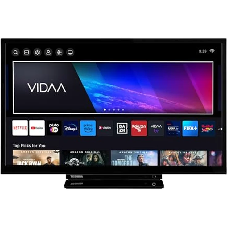 Toshiba Fernseher 24 Zoll Smart TV - VIDAA TV (HD LED TV, HDR, Triple-Tuner) 24WV3463DAZ, Schwarz – Bild 1