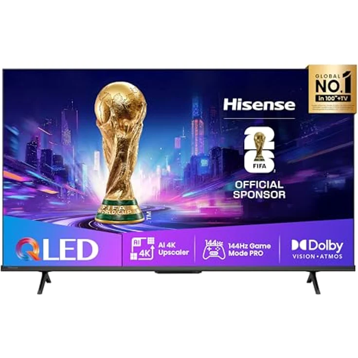 Hisense 43E7Q PRO, 43 Zoll 4K UHD QLED Smart TV mit 144Hz Game Mode PRO, Dolby Vision IQ, Dolby Atmos und Sprachsteuerung [2025] – Bild 1