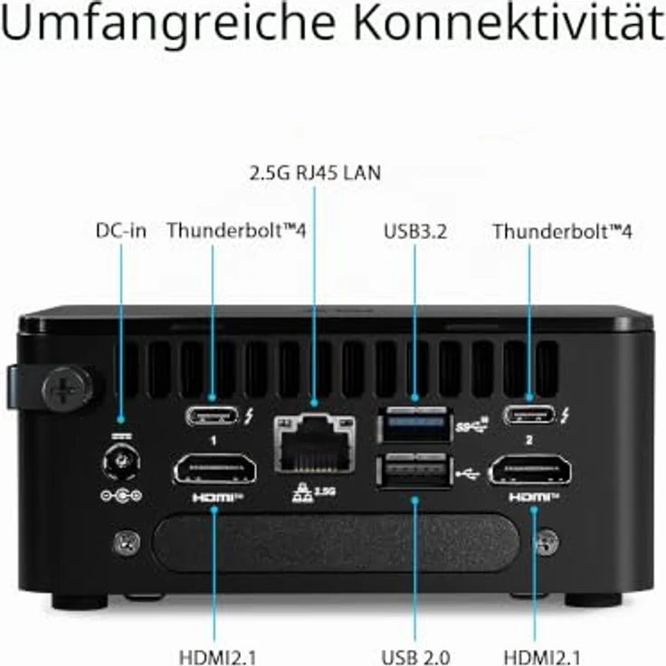 ASUS NUC 13 Pro Kit - Core i7-1360P, kompakter Mini-PC mit 12-Kern Prozessor, max. 64 GB RAM, kein Betriebssystem, WiFi 6E, erweiterbar – Bild 3