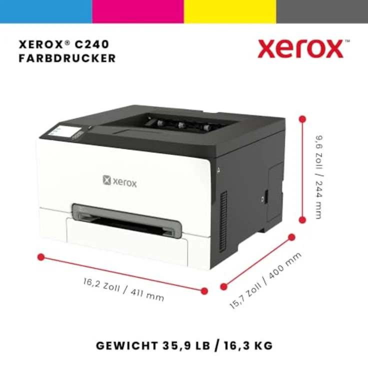 Lexmark Xerox C240, Farb-Laserdrucker A4 mit 2400 x 600 DPI und WLAN, Schwarz/Weiß – Bild 2