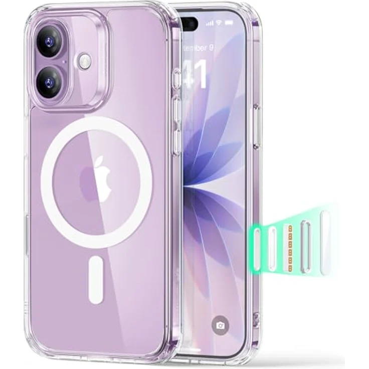 ESR Classic Hybrid HaloLock Case für Apple iPhone 17, Transparent, MagSafe-kompatibel, Militärschutz, Kamerasteuerungstaste – Bild 1