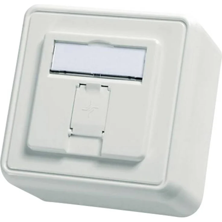 Telegärtner Netzwerkdose Aufputz Unbestückt 1 Port, alpinweiß, 80 x 80 x 52,3 mm, RJ45 Steckverbinder